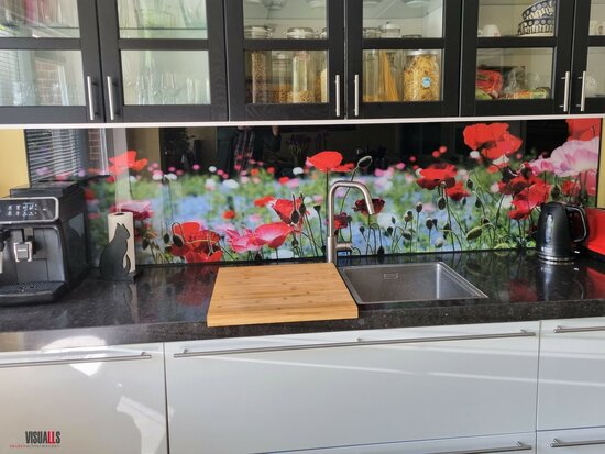 Premium-glas uitvoering Visuall P606 Red Poppies