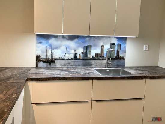 Premium-glas uitvoering Visuall R29 Rotterdam skyline