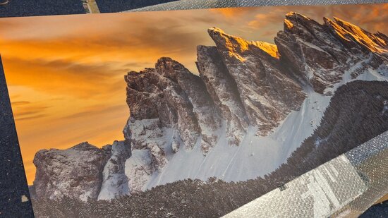 Op de inspectietafel P591 Sunset at the Dolomites Italy (premium-mat uitvoering)