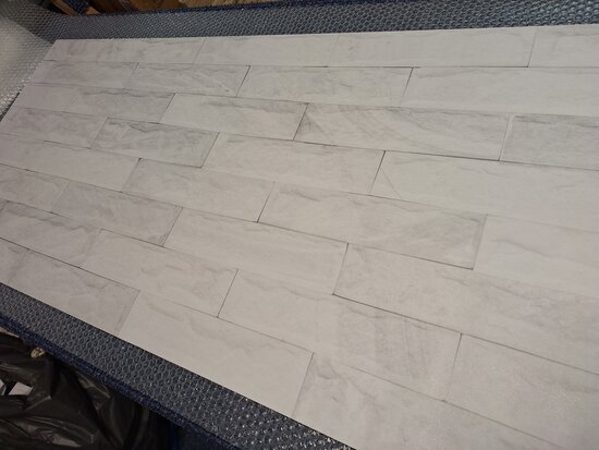 Op de inspectietafel Premium-mat uitvoering Visuall P618 Lightgray Brick Wall