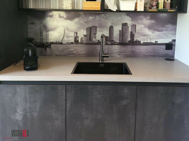 Premium-Butler uitvoering Visuall R29 Rotterdam skyline Zwart-wit