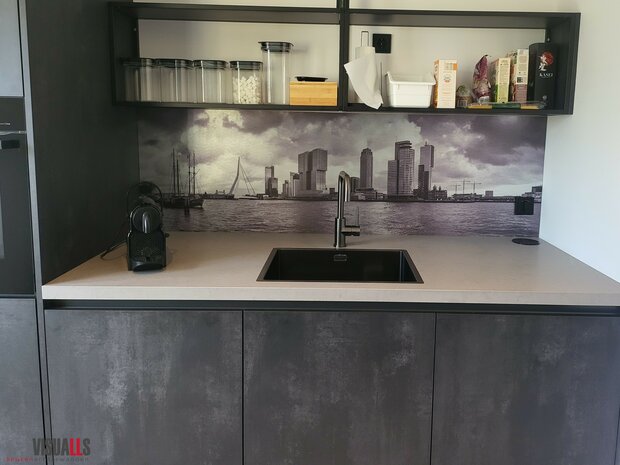 Premium-Butler uitvoering Visuall R29 Rotterdam skyline Zwart-wit